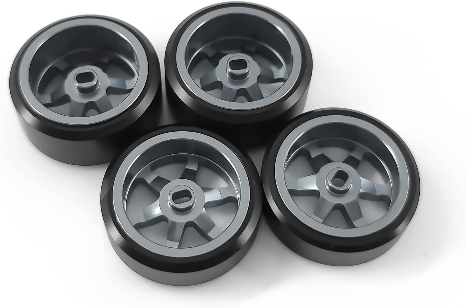 Llantas de rueda de 6 radios y neumáticos de deriva de coche RC para 128 RC Hobby modelo, 2 N+2* W 4 llantas de aleación de aluminio de 0.787 in
