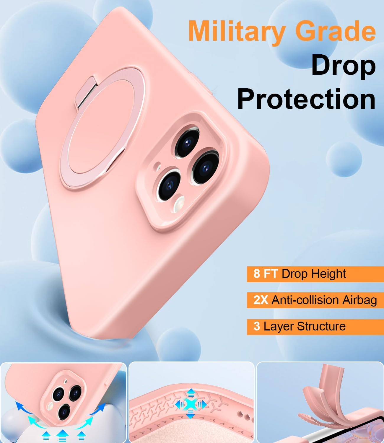 PIXIU Funda magnética para iPhone 11 Pro Max, compatible con MagSafe, silicona líquida suave a prueba de golpes, para iPhone 11 Pro Max con forro de