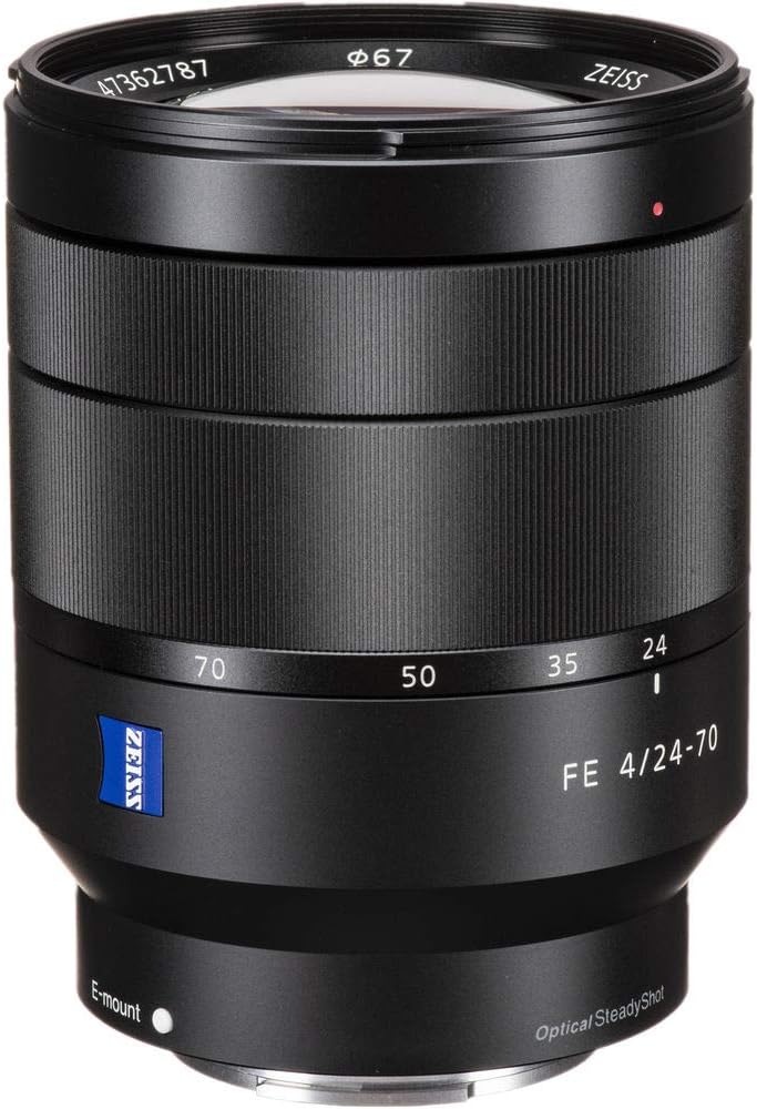 Sony Vario-Tessar T* FE 0.945-2.756 in f4 ZA OSS Lens (SEL2470Z) + Filtro + Mochila + Tarjeta de 64GB + Lector de Tarjetas + Trípode Flex + Cartera