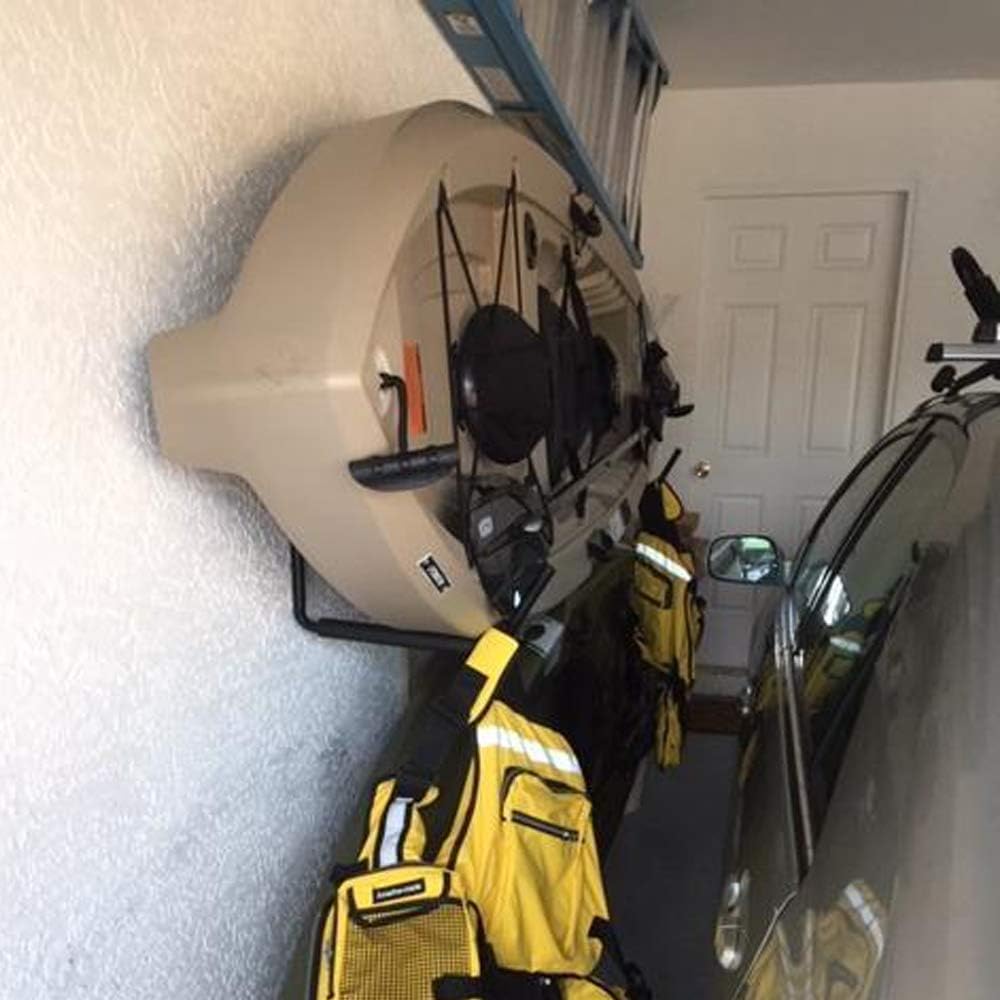 Colgador de ganchos de almacenamiento de kayak para interiores de garaje resistente, soporte para colgar en la pared para canoa, tabla de surf,