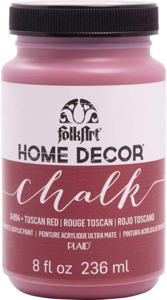 FolkArt – Pintura a la tiza Home Décor para muebles y manualidades en varios colores, 8onzas, tono rojo toscano, 34994