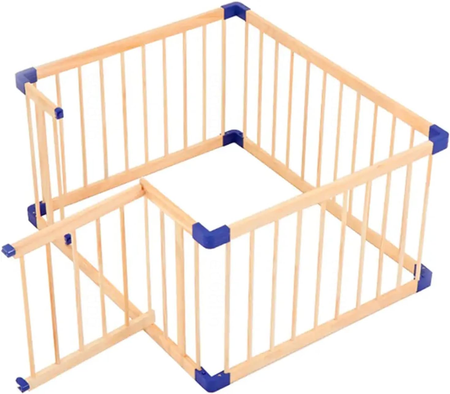 Jolan Corralito para bebés de madera, fácil de instalar y quitar, corralito de seguridad para niños pequeños con puerta, cerca de centro de