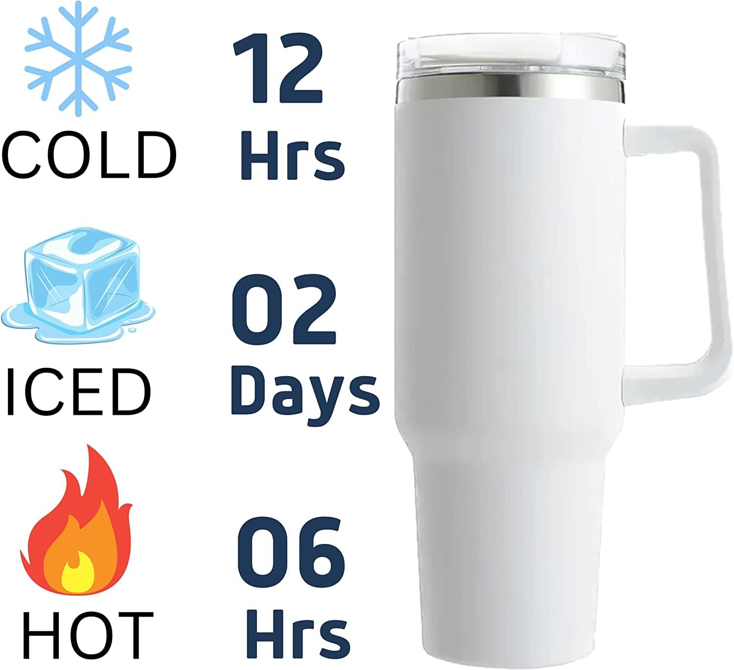 Vaso personalizado de 40 onzas con asa y pajita, vaso aislado de acero inoxidable, motivación para el gimnasio, taza de viaje, botella de gimnasio,