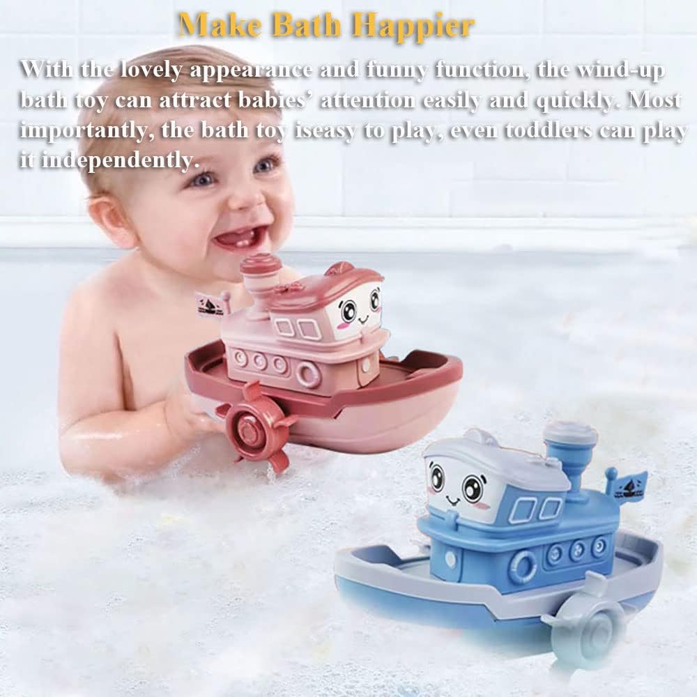 Juguete de baño de barco de vapor de cuerda para bañera, juguete de bañera de vapor, juguete de agua, mecánica, barco, piscina, juguete modelo de