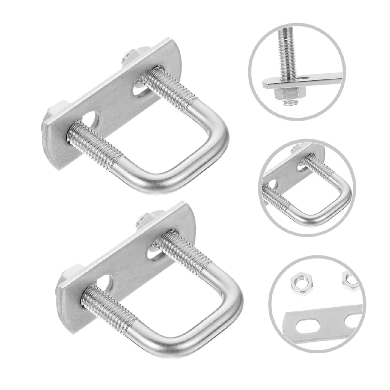 SOLUSTRE 4 unids U-Bolt Bolt U Bolt para Hardwares Antena Mástil Abrazadera Poste u Bolt Round Bend Bolt Reemplazo u Bolt Remolque u Tornillos