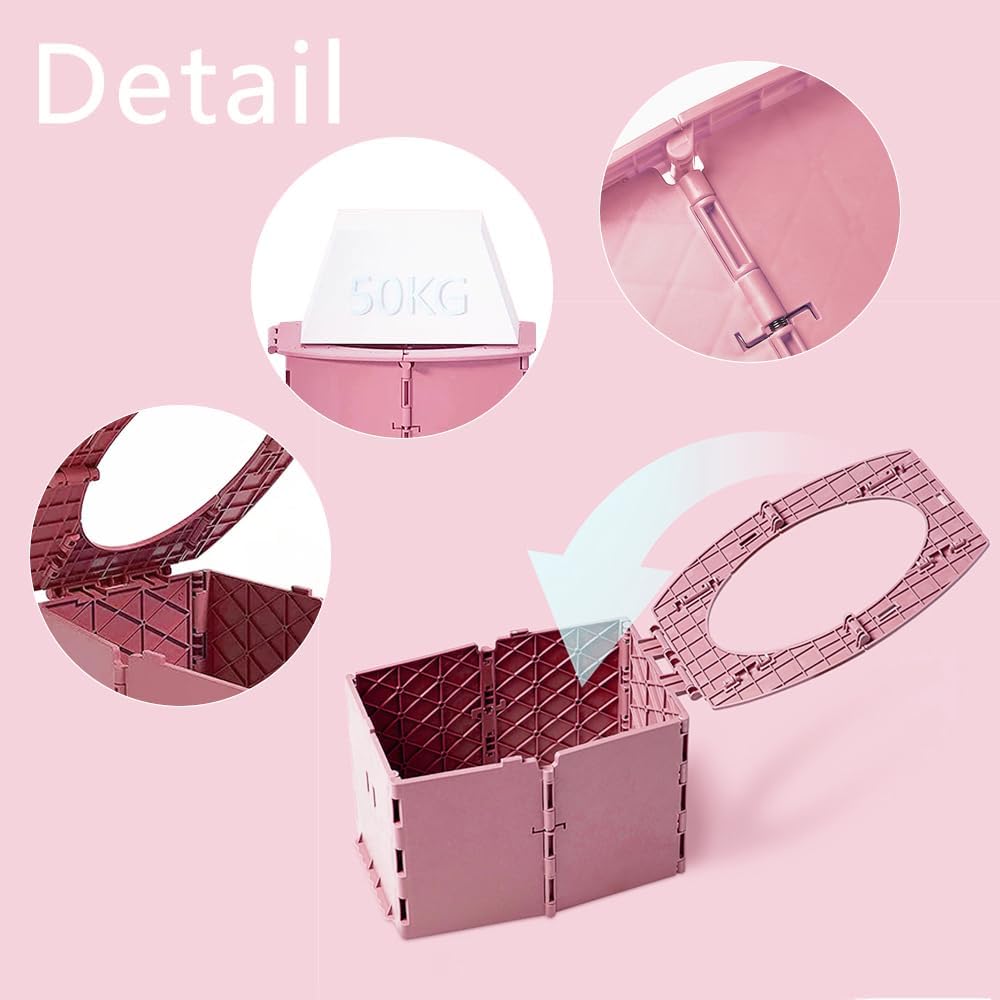 Orinal de viaje para niños, orinal portátil para viajes de niños pequeños, inodoro plegable portátil reutilizable para niños pequeños, asiento de