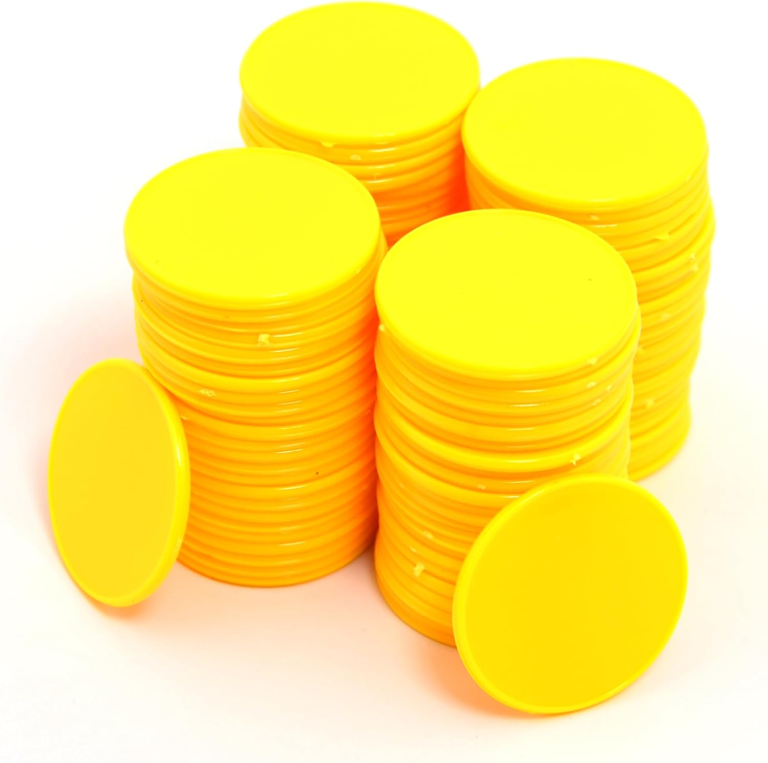 Smartdealspro 100pcs 32mm1.26 Inch Opaque Plastic Learning Counters Disks Mini Poker Chips Game Tokens with Storage Box