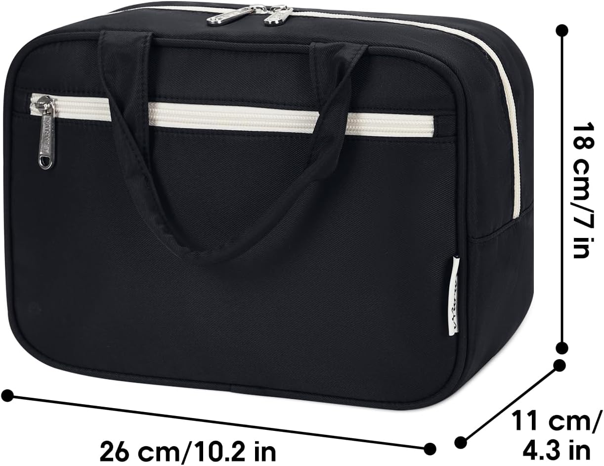 Narwey Neceser de tamaño completo para mujer, bolsa de maquillaje grande, organizador de viaje, bolsa de cosméticos para accesorios esenciales,