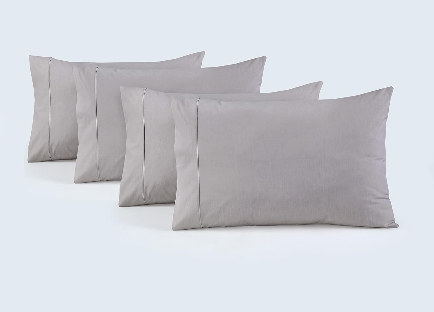 -Juego de 4 fundas de almohada de percal 100% algodón, fundas de almohada lujosas y sedosas súper suaves, ligeras y sedosas tamaño Queen, tamaño