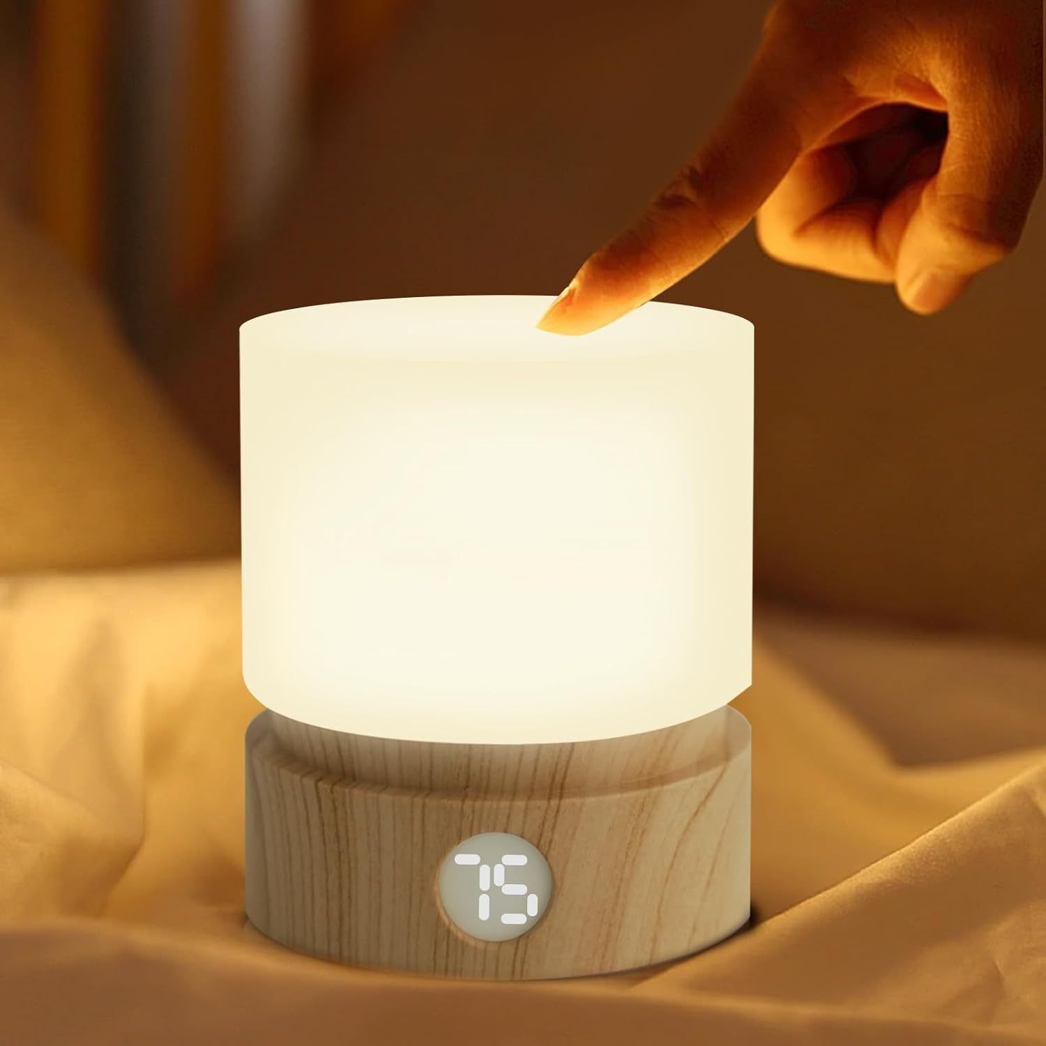 Mielukan Lámpara de mesa pequeña, luz nocturna portátil regulable con temporizador para niños, luz LED cálida de 3000 K, lámparas de noche pequeñas