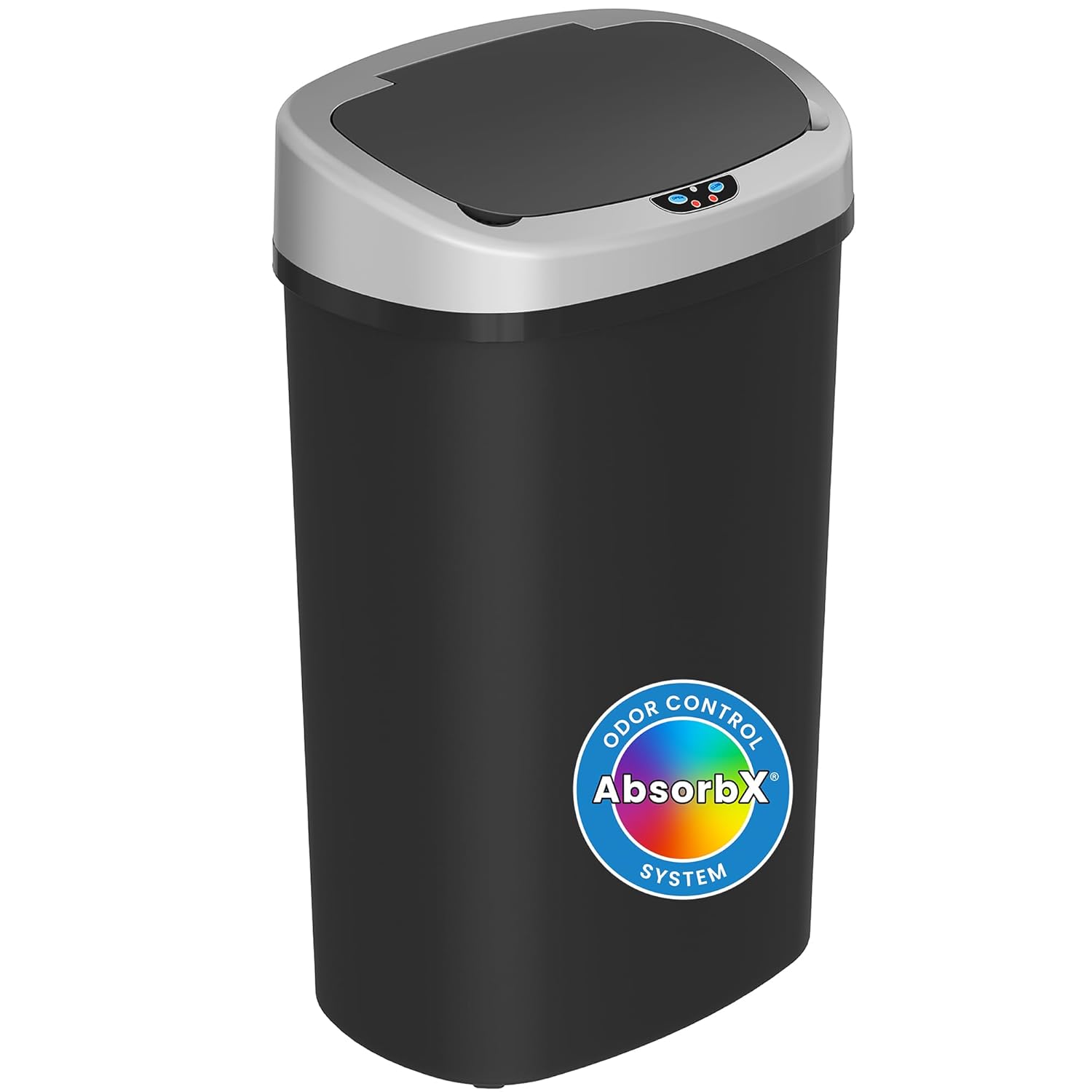 iTouchless Basurero de cocina con sensor de 13 galones con sistema de filtro de olor, cubo de basura de plástico duradero a prueba de abolladuras,