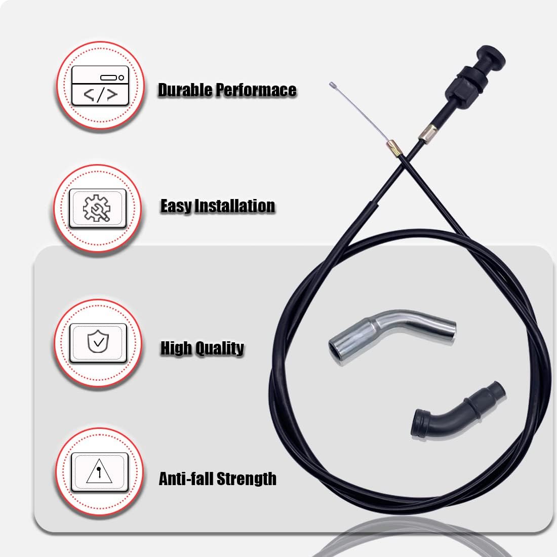 Kit de émbolo de cable de estrangulador y válvula de arranque compatible con Honda TRX350 Rancher 350 Fourtrax 300 350 Foreman 400 Choke Cable