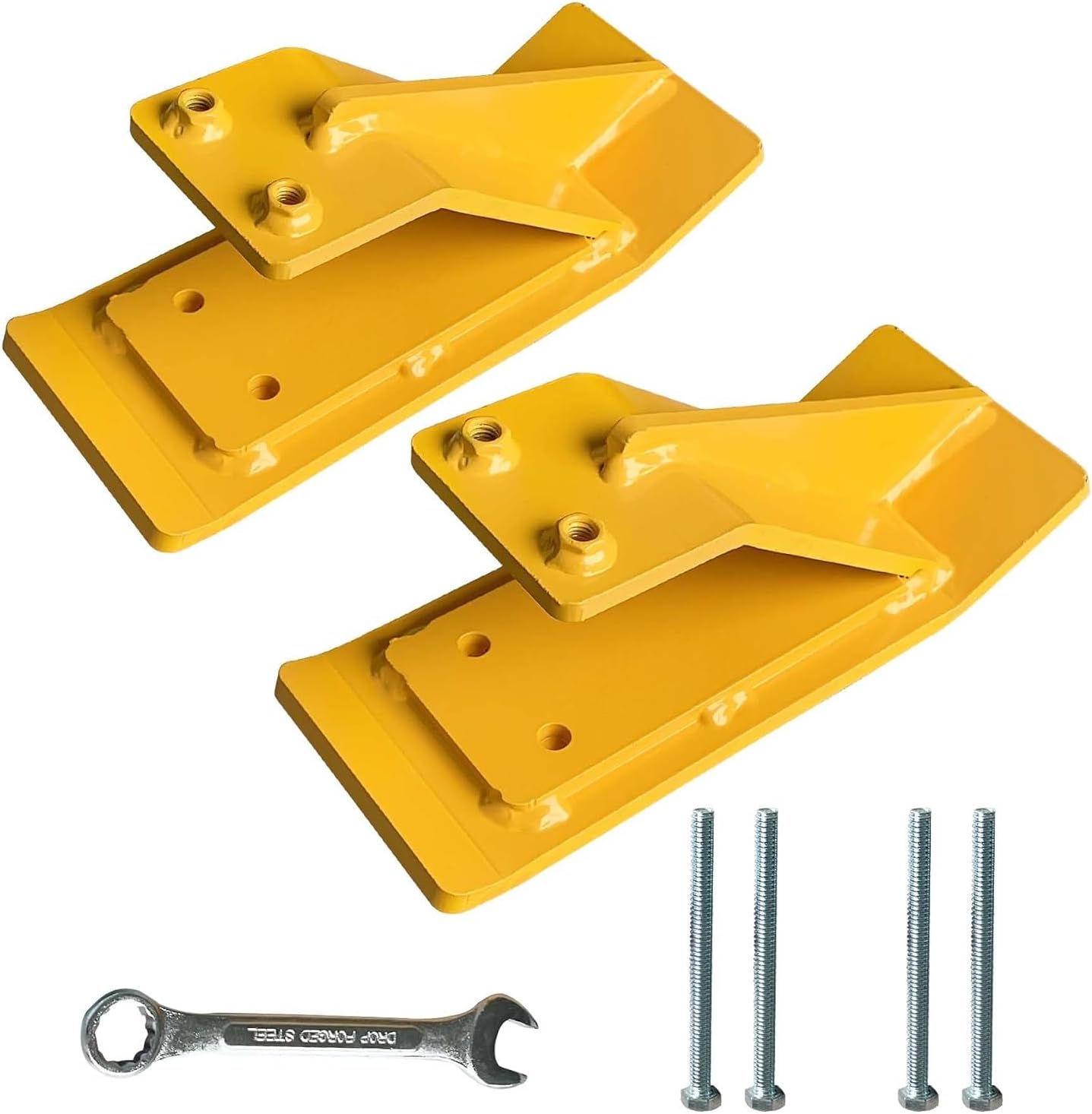 2 protectores de cubo de tractor amarillo, protector de borde, tuercas y pernos de doble bloqueo, protector antideslizante para accesorios de cubo