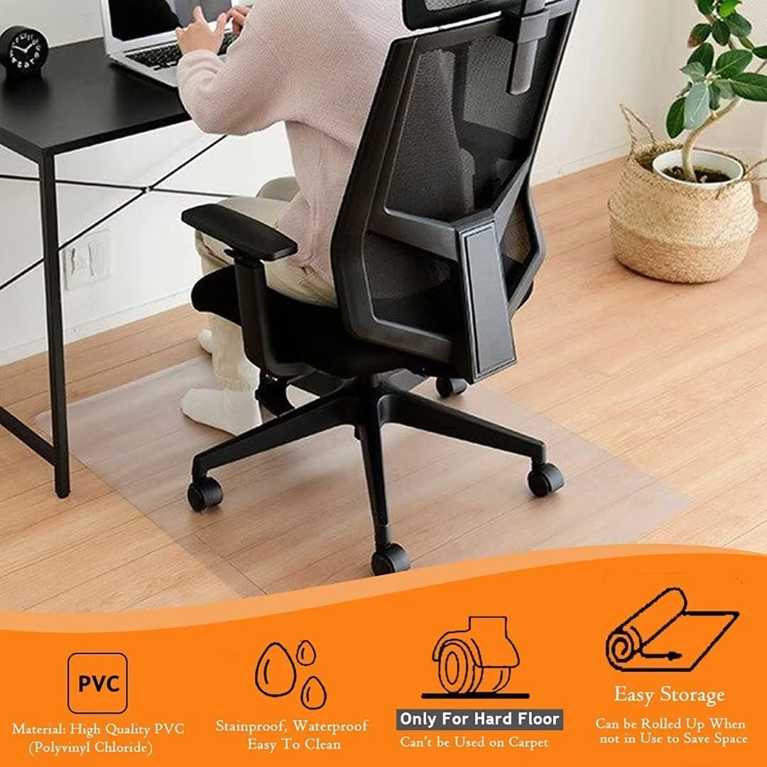 ZIJINJIAJU Tapete para silla para suelo de madera dura, 0.059 in de grosor, 31.5 x 47.3 pulgadas, tapete transparente antideslizante para silla de