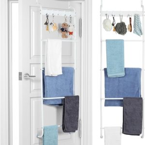 Toallero de 5 niveles para colgar en la puerta del baño, toallero de puerta de baño, soporte para manta de puerta para ropa, toallas de mano, Toallero de 5 niveles para colgar en la puerta del baño, toallero de puerta de baño, soporte para manta de puerta para ropa, toallas de mano,