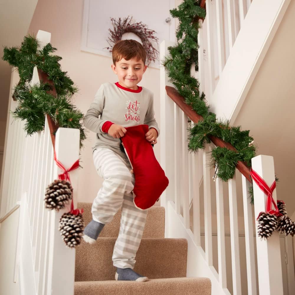 XIMISHOP Guirnalda de Navidad de 50 pies para decoraciones, vino artificial de Navidad, guirnalda de pino de vegetación suave, decoración para el