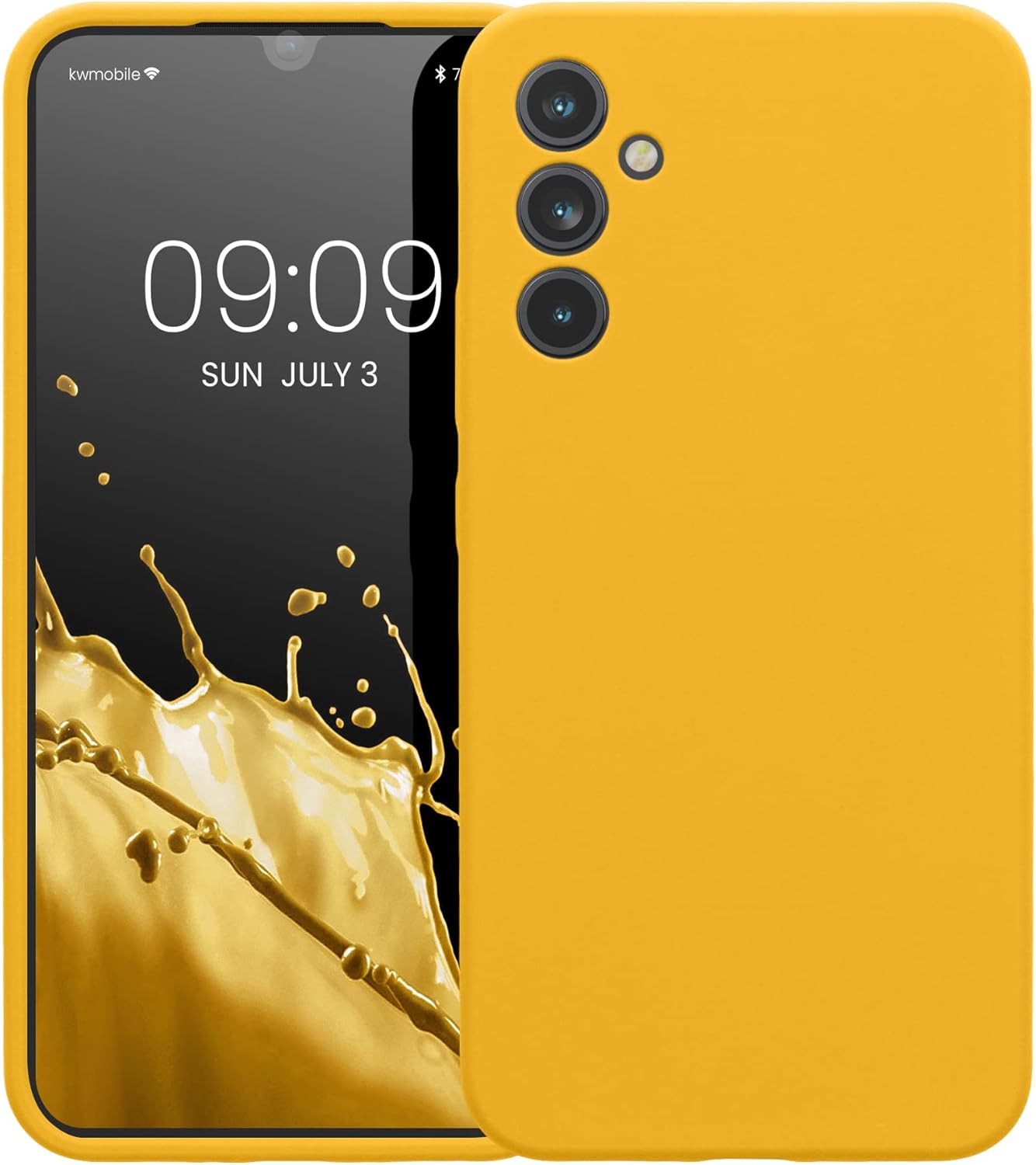 kwmobile Funda compatible con Samsung Galaxy A34 5G – Funda delgada de silicona TPU – Acabado suave al tacto – Amarillo radiante