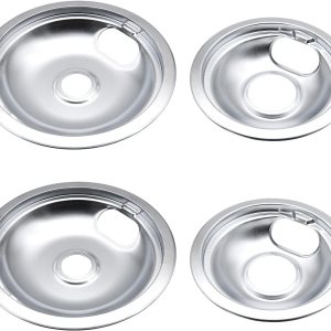 W10196405 y W10196406 bandejas de goteo cromadas – Compatible con Whirlpool Electric Range – Incluye 2 sartenes de 6 pulgadas y 2 de 8 pulgadas, W10196405 y W10196406 bandejas de goteo cromadas – Compatible con Whirlpool Electric Range – Incluye 2 sartenes de 6 pulgadas y 2 de 8 pulgadas,