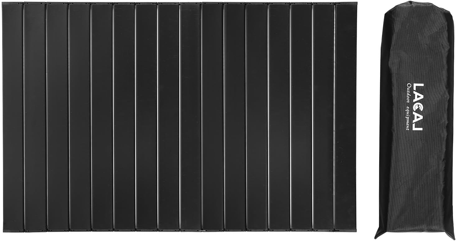 Mesa plegable de aluminio para carro plegable tamaño M (negro)
