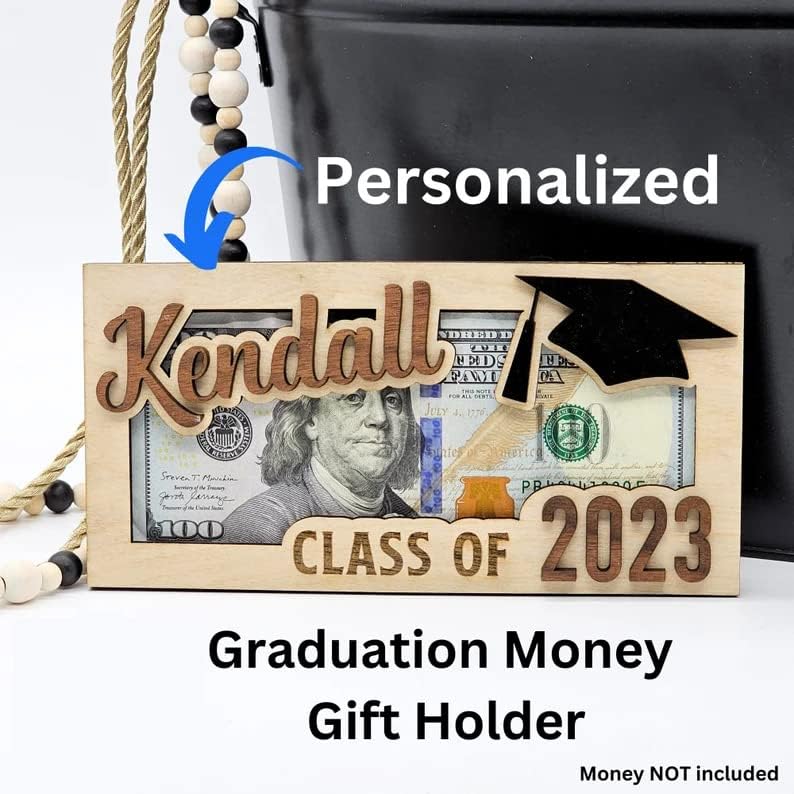 Titular de regalo de dinero de graduación con nombre personalizado, caja de tarjeta de graduación, soporte para dinero de la clase de 2024, regalo