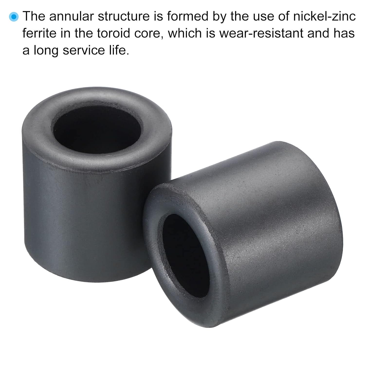 PATIKIL Núcleo de toroide de ferrita, 10 unidades de núcleo toroide de 1.1 pulgadas, ODx0.6 pulgadas IDx1.1 pulgadas de alto, anillos de ferrita