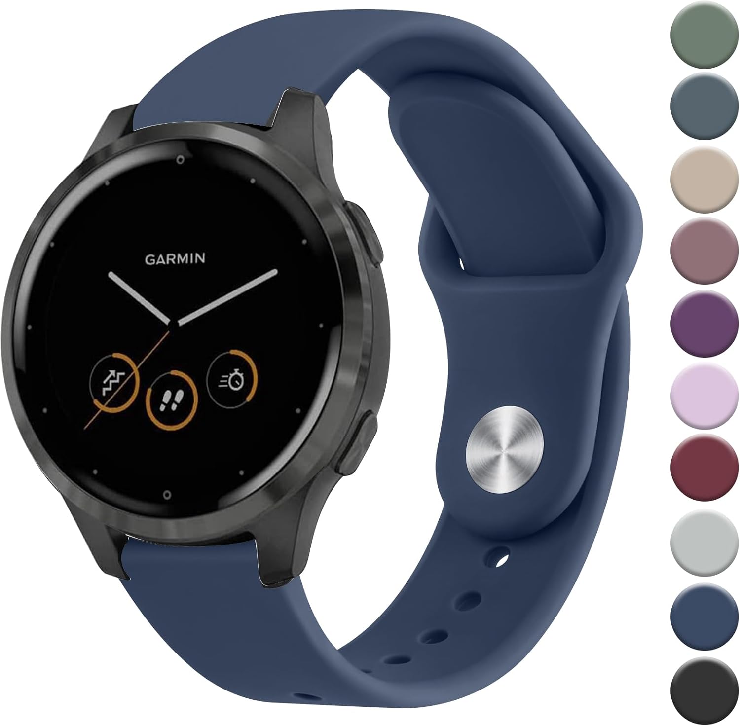 Wanme Compatible con Garmin Vivoactive 4 Bands, Garmin Venu 2 Band para mujeres y hombres, correa de repuesto de silicona suave de 0.866 pulgadas