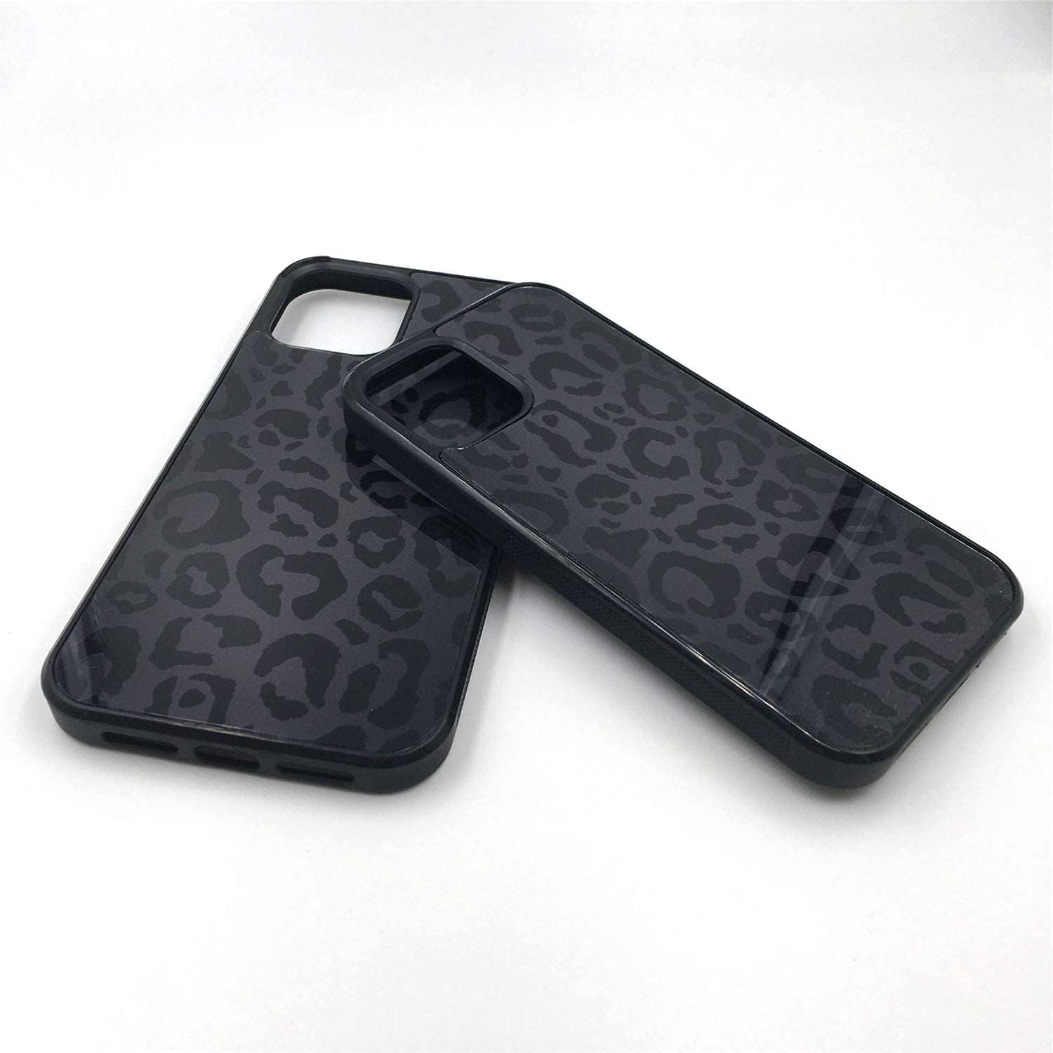 Funda compatible con iPhone 13 (2021) de 6.1 pulgadas, piel de animal de guepardo y leopardo negro, funda protectora delgada y suave de TPU negro +