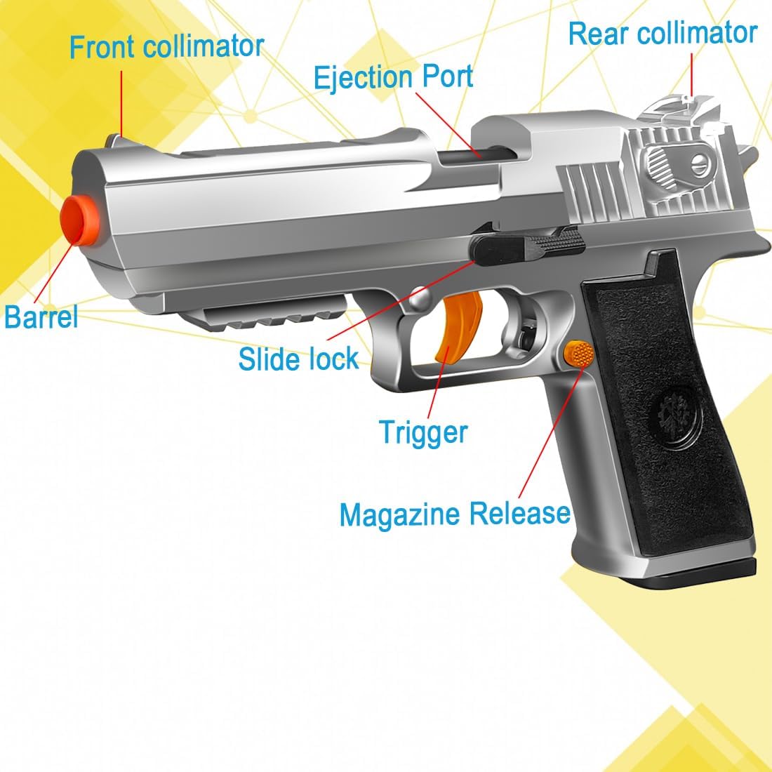 Pistola de juguete de recarga totalmente automática con carcasa de rebote, juegos de disparo, pistola de espuma suave, juguetes de modelo educativo,