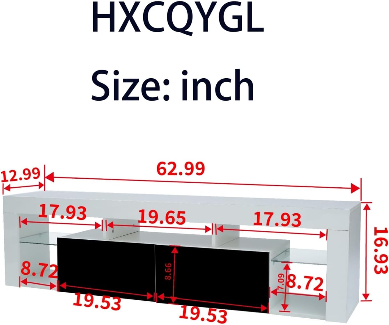 HXCQYGL Soporte flotante para TV montado en la pared, con 2 cajones y 160 luces LED, centro de entretenimiento flotante, moderno soporte de