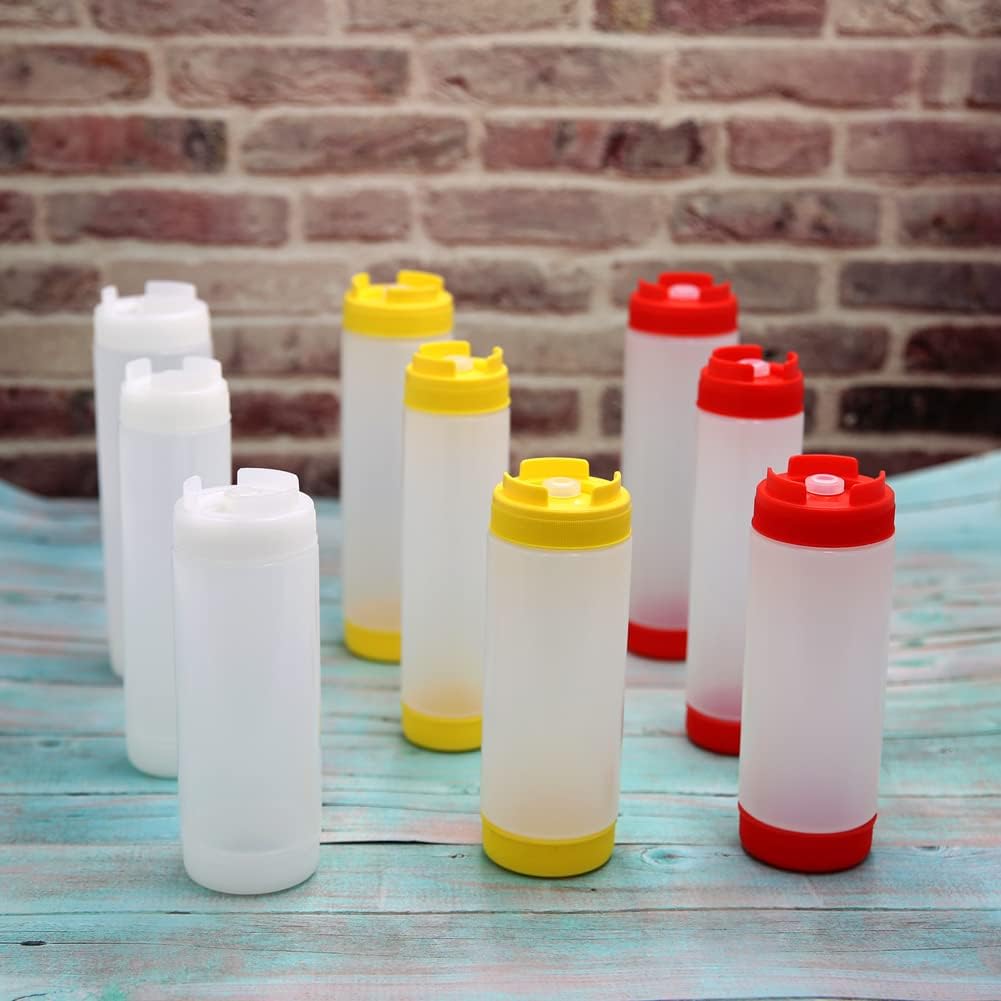 lasenersm 2 botellas de plástico exprimibles para condimentos, botellas de plástico para exprimir condimentos, botella de salsa, botellas de
