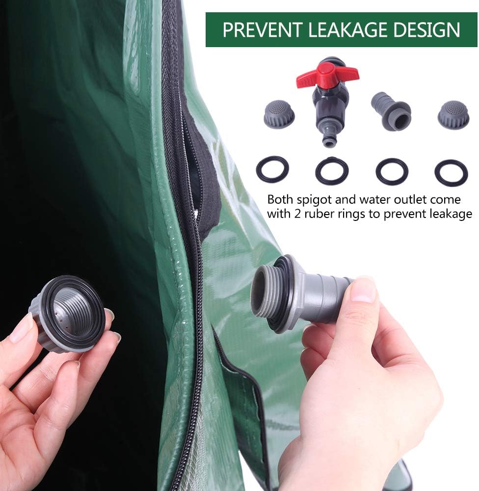 VINGLI – Barril de lluvia plegable de 66 galones, tanque portátil de almacenamiento de agua, sistema de recogida de agua de lluvia, contenedor de
