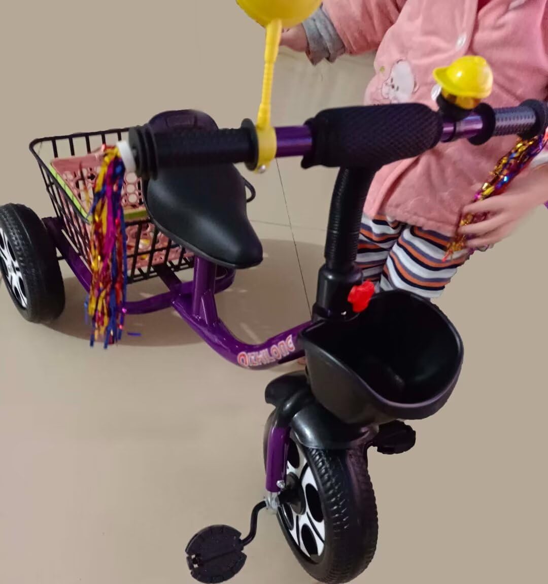 Triciclos para niños pequeños de 3 a 5 años, triciclos para exteriores con cesta de plástico trasera grande, conducción independiente pequeña de 3