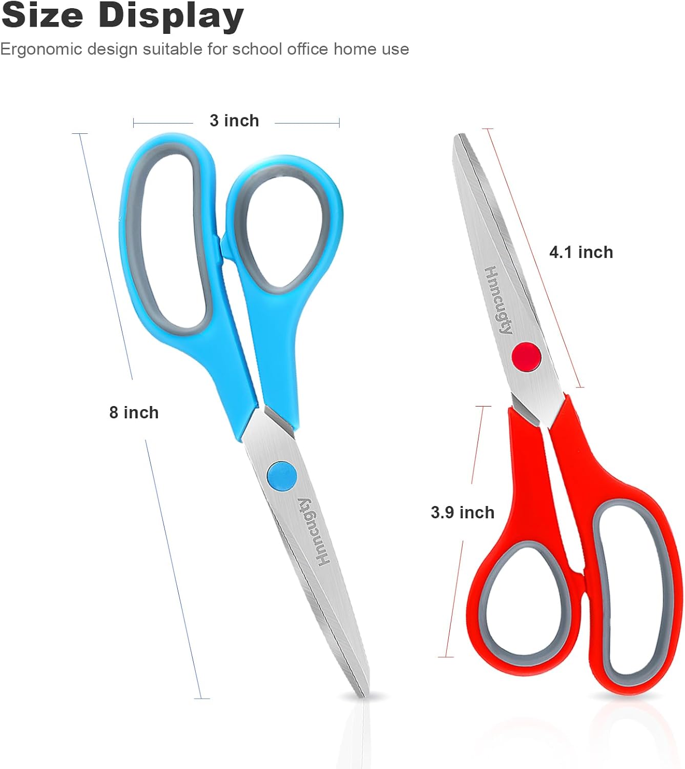 Hnncugty – Tijeras de 8 pulgadas multiusos a granel, paquete de 6, tijeras afiladas para oficina, hogar, escuela, profesor, estudiantes, adultos,
