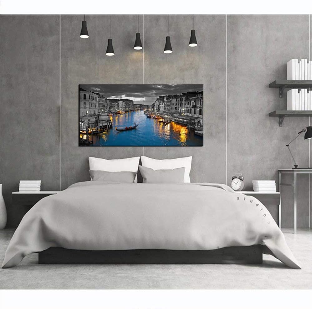 LevvArts Lienzo de Italia para pared, hermoso paisaje del Gran Canal, impresiones fotográficas de horizonte de Venecia, póster para el hogar,