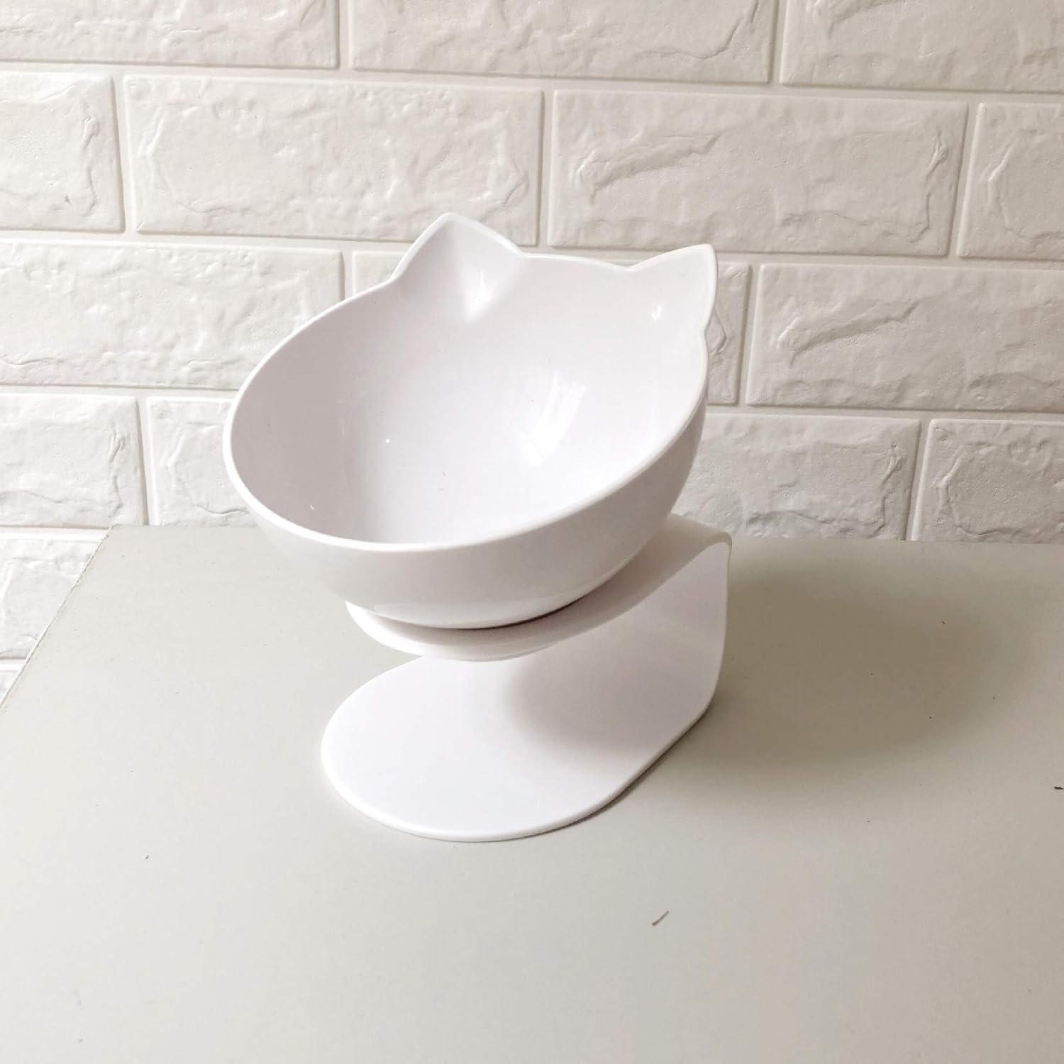 Cuenco elevado para gatos con soporte elevado, diseño inclinado de 15 grados, soporte protector de cuello elevado para alimentos para mascotas,