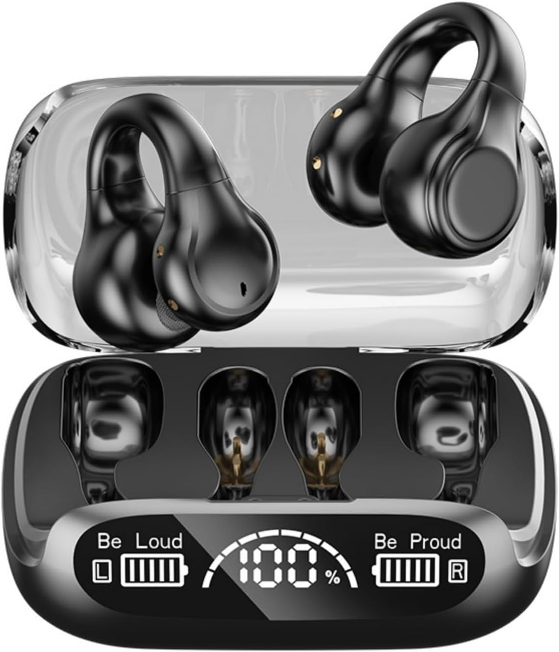 GBSELL Auriculares inalámbricos de conducción con clip para la oreja, Bluetooth 5.3, impermeables, para correr, deportes, ciclismo, conducción