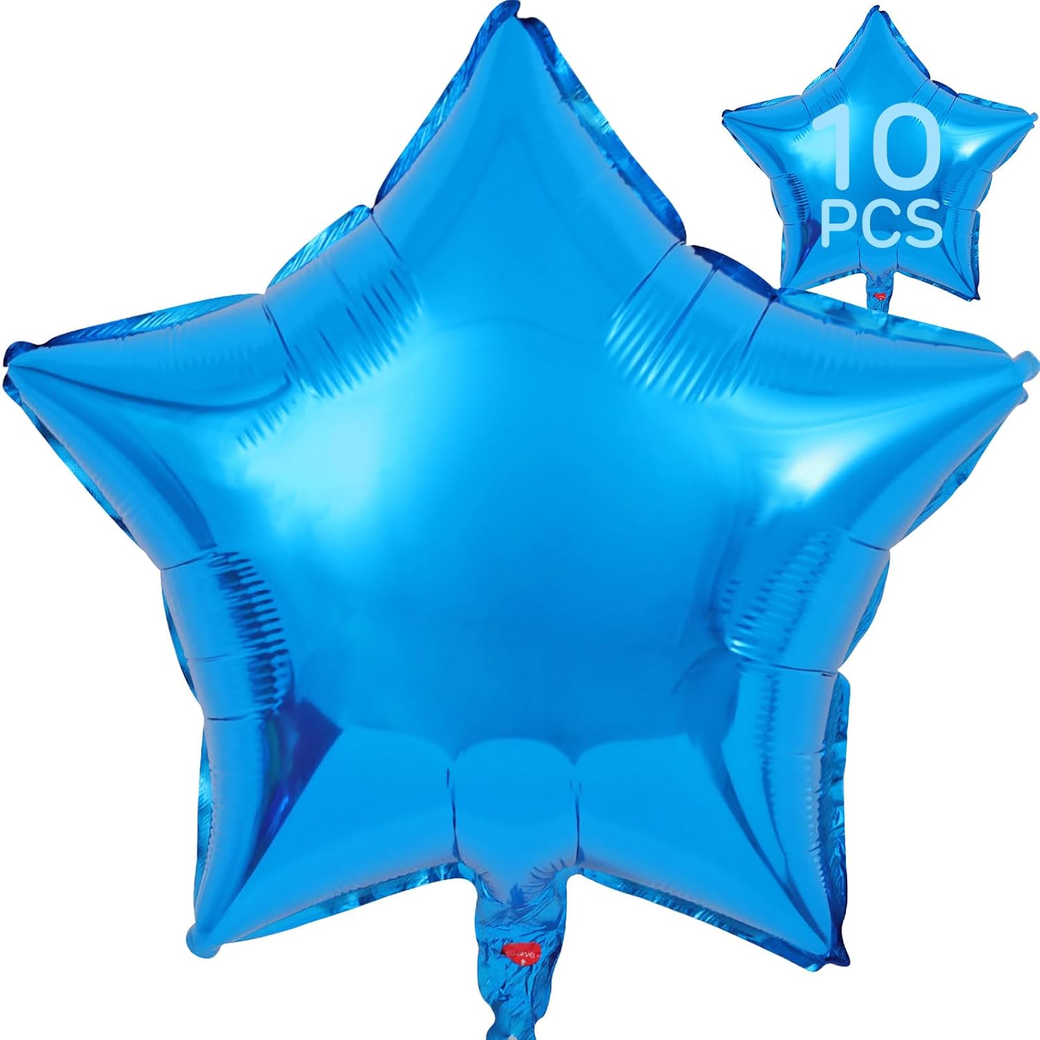 Globos de estrella azul de 18 pulgadas, 10 unidades de globos metálicos de aluminio de helio de Mylar en forma de estrella azul para decoraciones de