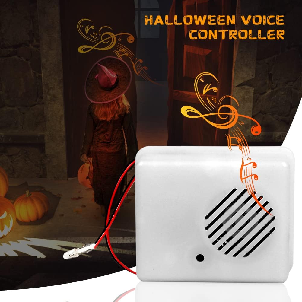 OILK Sensor de sonido de Halloween, altavoz de grito de terror, accesorios activados por voz, sensor de altavoz de sonido aterrador para decoración