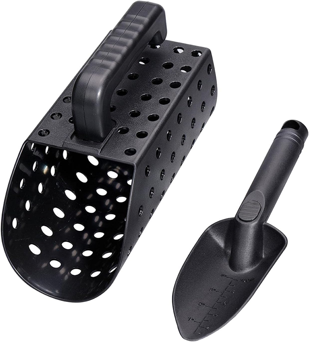 Cuchara de detección con asa, pala de arena de playa, juego de 2 cucharas de arena con pala, herramienta de mano profesional para tesoros submarinos