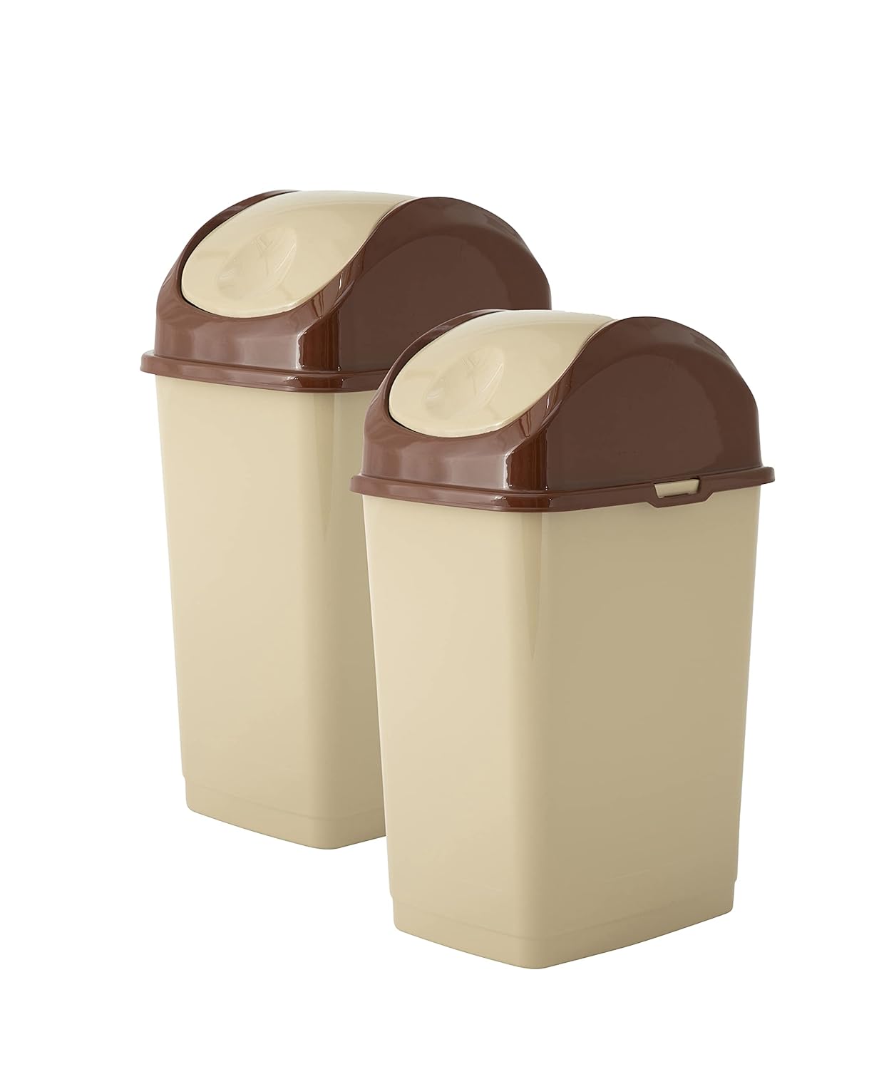 Superio Mini basurero de escritorio con tapa superior abatible, portátil, de plástico, para encimera, escritorio, tocador de maquillaje, baño,