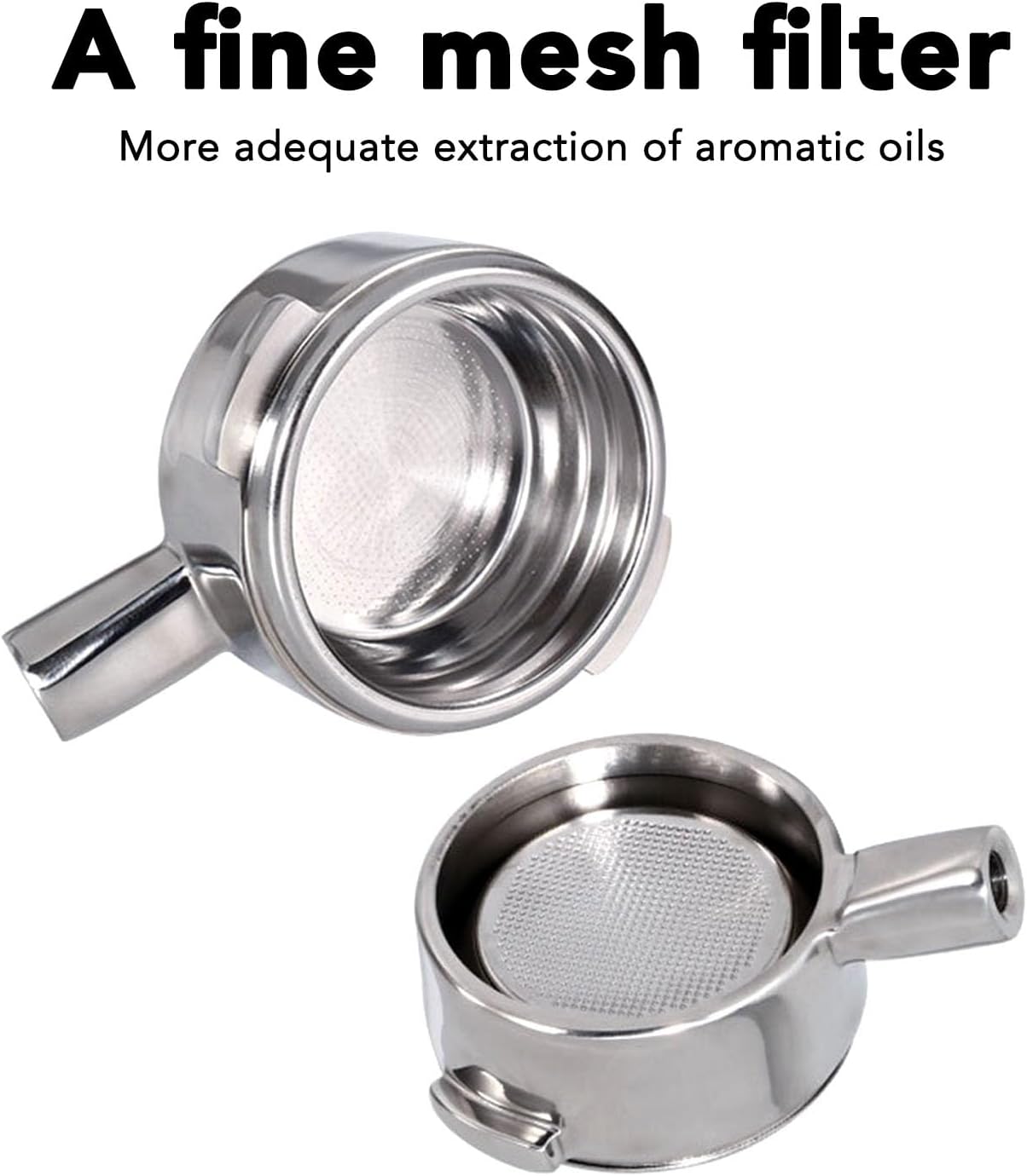 Portafiltro de acero inoxidable de 2.283 in con 2 orejas, soporte de filtro desmontable, pieza de repuesto perfecta para cafetera, mejora el