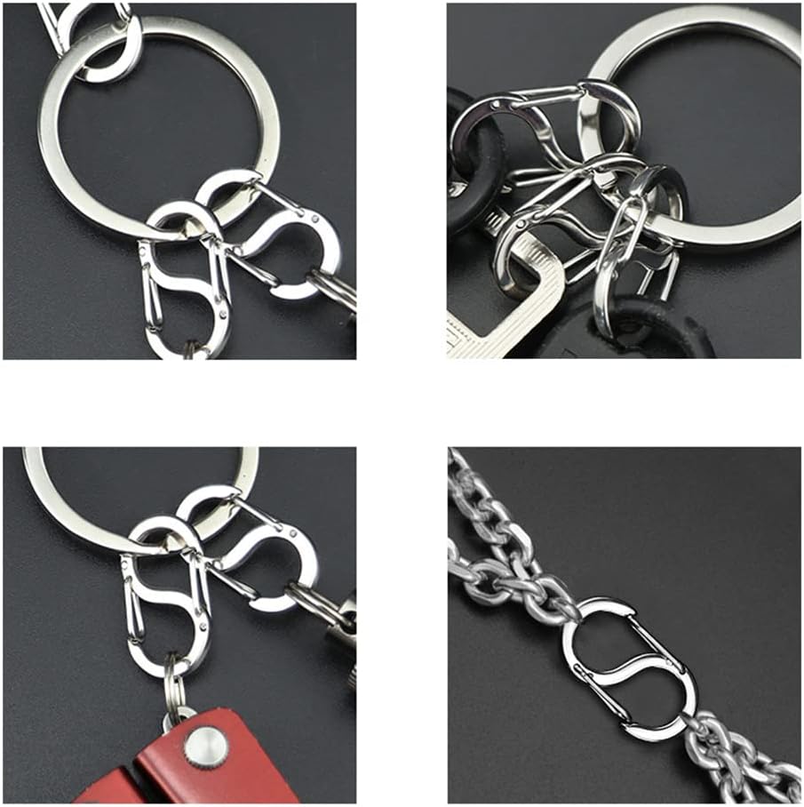 Titanium Carabiner Clips 6PCS Dual Snap Hook Small Keychain Spring Clasps for Camping Fishing Hiking Keychain Accessories