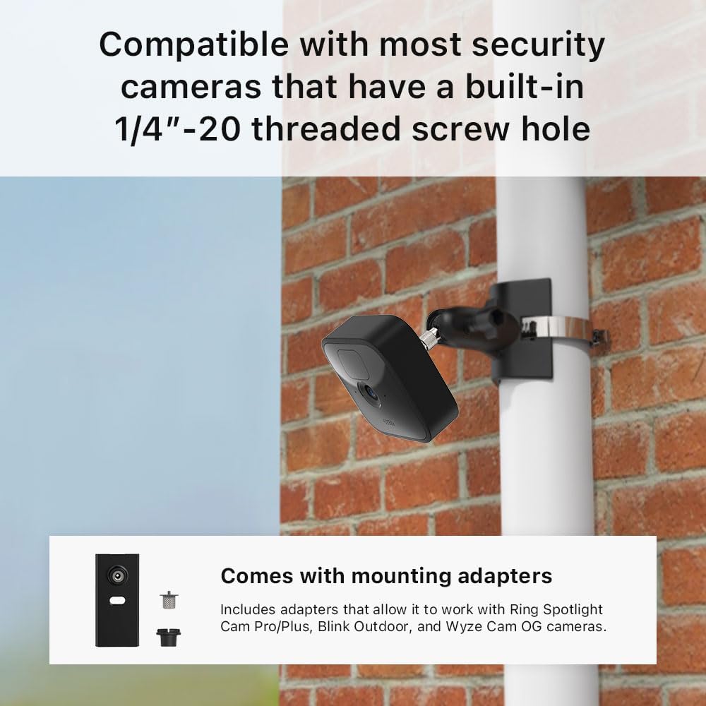 Holicfun Soporte de poste de cámara de seguridad para exteriores e interiores, universalmente compatible con anillo, parpadeo, Eufy, Wyze, Arlo,