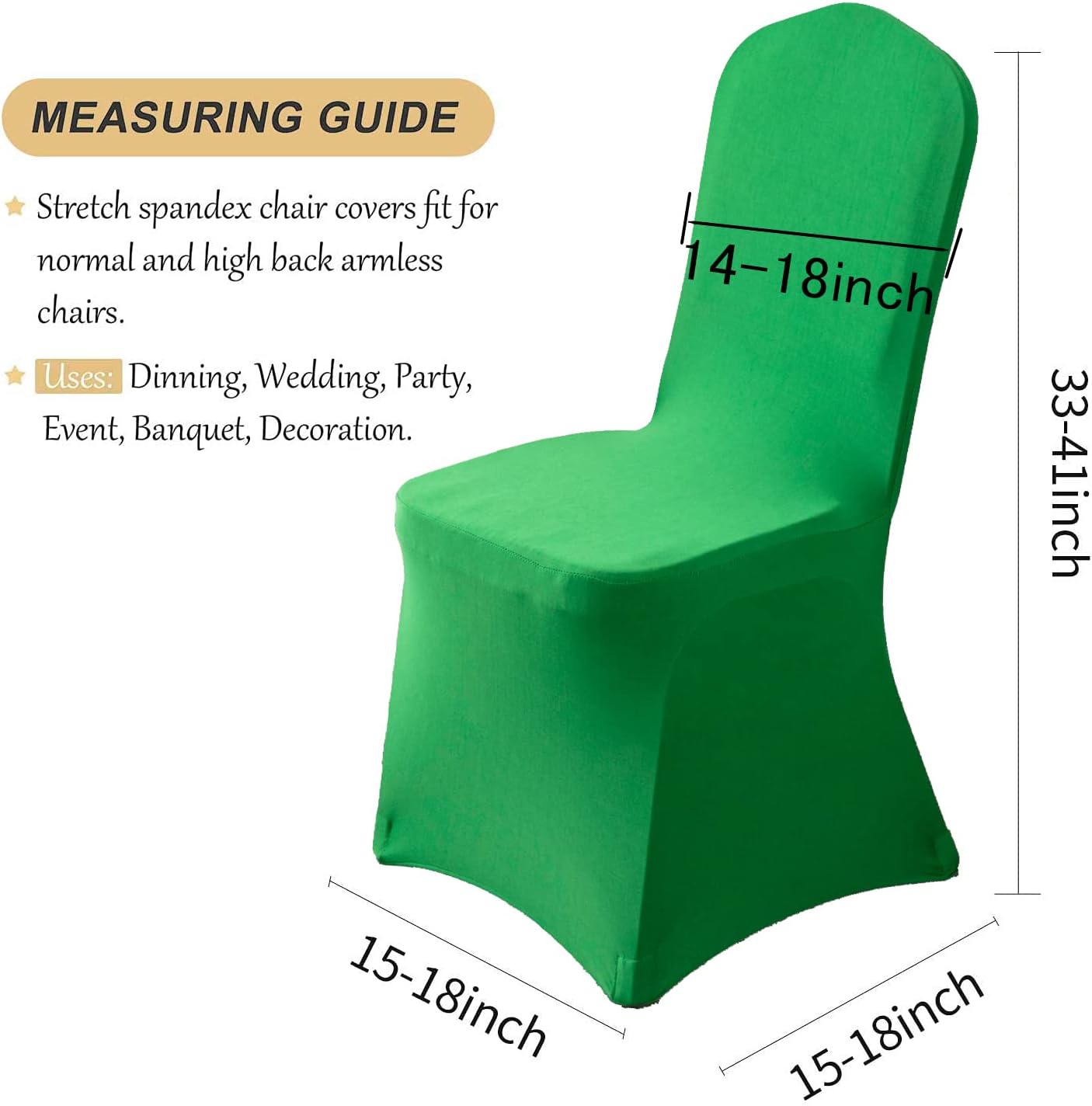 10 fundas para sillas de elastano verde fresco, fundas elásticas universales para sillas de banquetes, fundas protectoras universales para bodas,