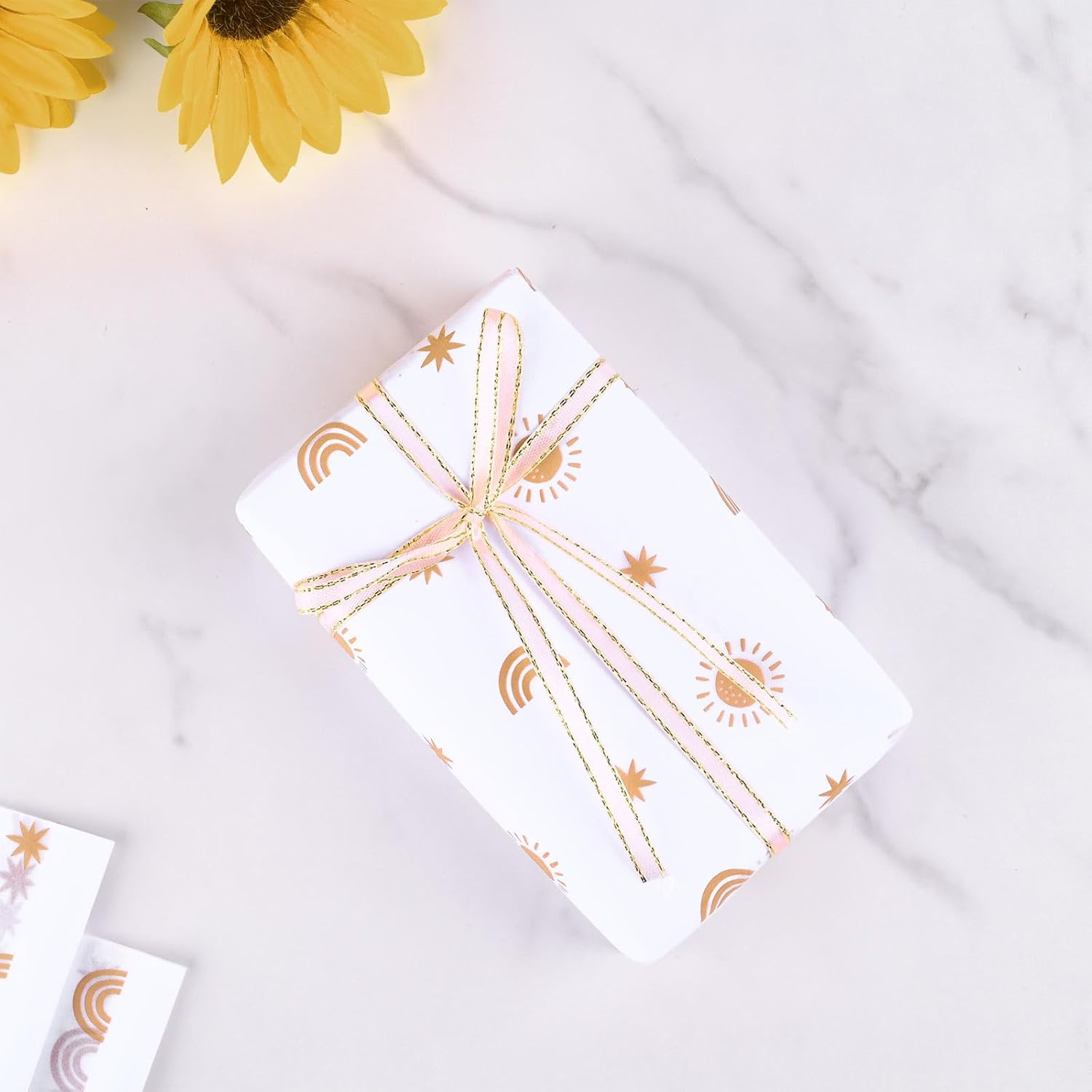 100 hojas de 20 x 14 pulgadas Sunshine Boho Rainbow papel de seda para envolver regalos, papel de regalo bohemio, papel de seda pastel impreso a