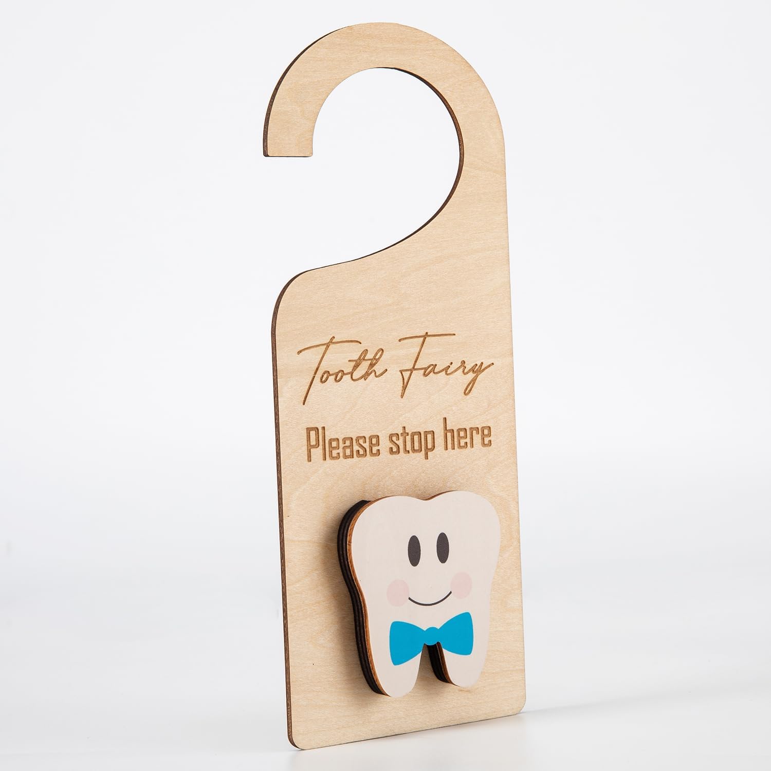 Xunboo Percha de puerta de madera con bonito soporte para dinero, regalo para dientes perdidos, caja de recogida de hada de dientes para niños y
