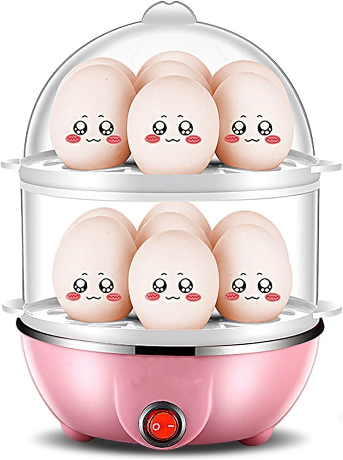 Olla rápida para huevos, olla eléctrica para huevos con capacidad para 14 huevos con taza medidora, caldera de huevos de polipropileno duradera con