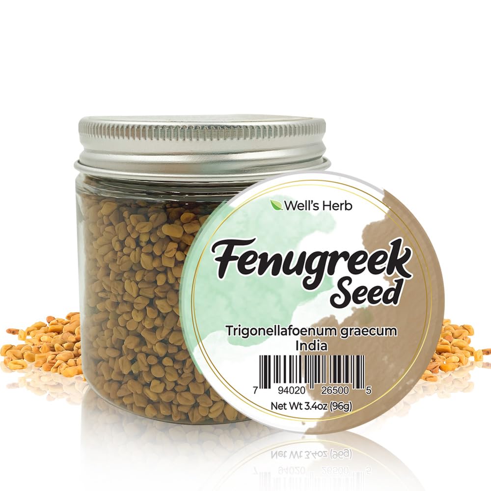 Well’s – Hierba seca natural (semillas de fenogreco) perfecta para aceite infundido de hierbas para cabello, hierbas para bricolaje, tratamiento de
