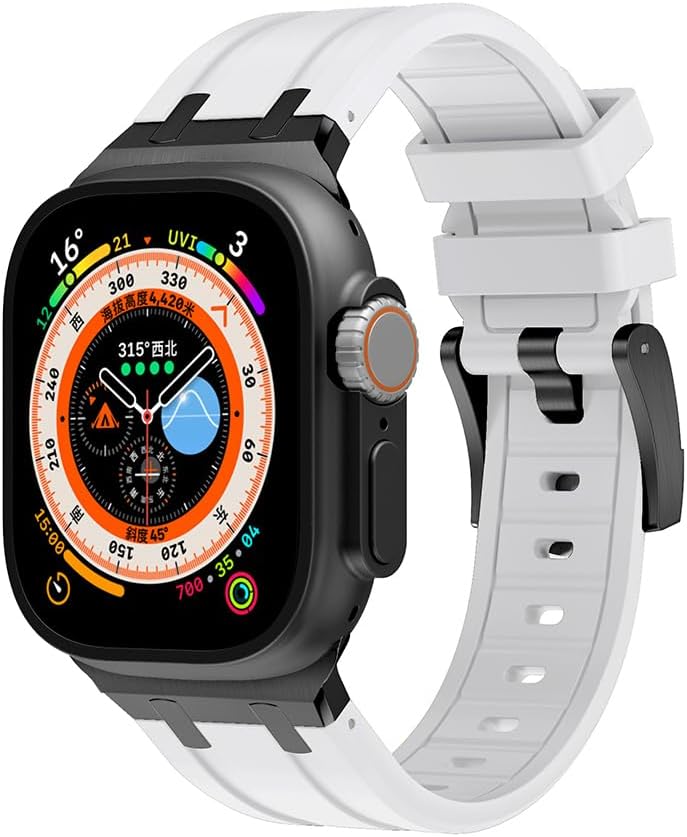 NewWays Correa para Apple Watch de 1.61 pulgadas, 1.57 pulgadas, 1.57 pulgadas, 1.49 pulgadas, banda ancha de goma de silicona líquida deportiva AP