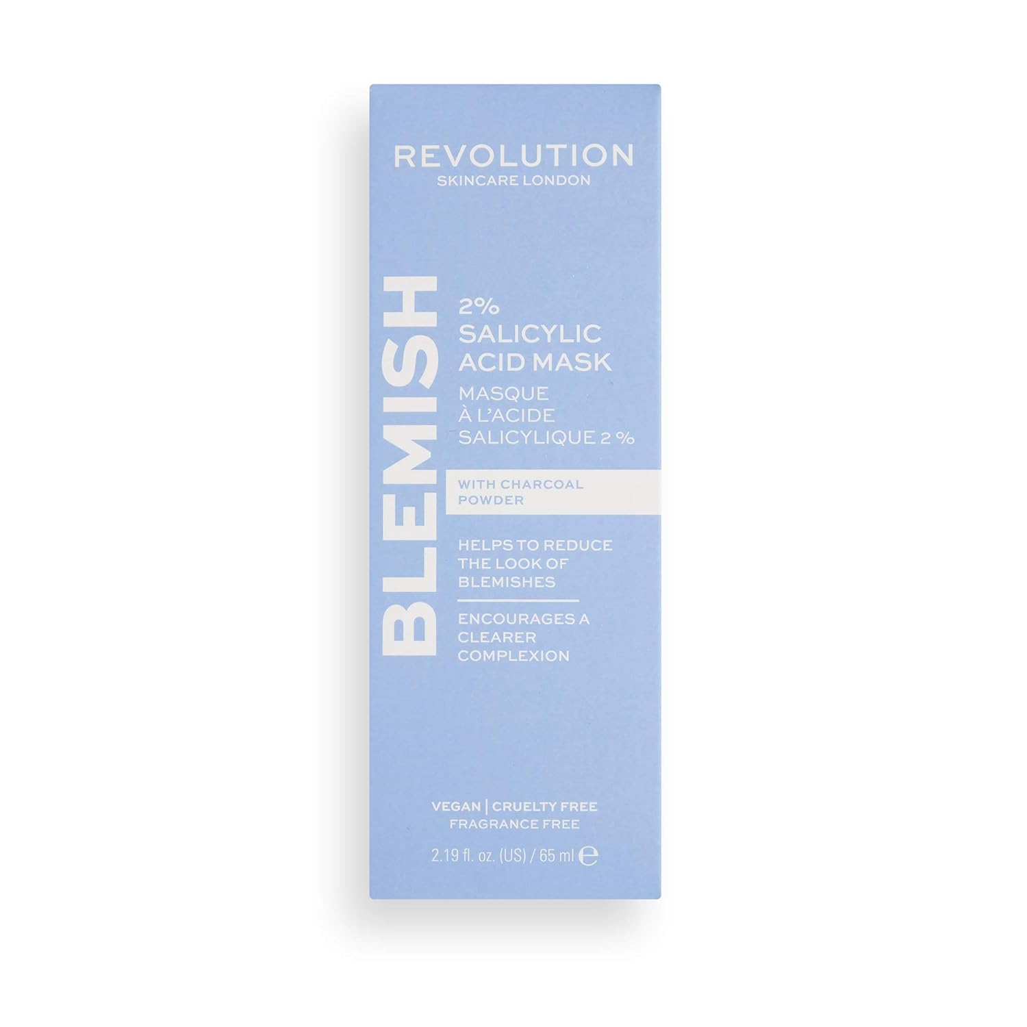 Revolution Skincare Blemish – Mascarilla de ácido salicílico al 2%, exfoliante y limpiador facial, limpia profundamente para una tez más clara,